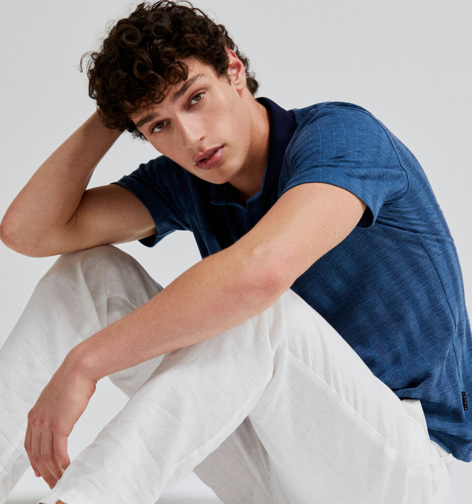 Knit polo - men's polos - Blue | Sisley image number 7